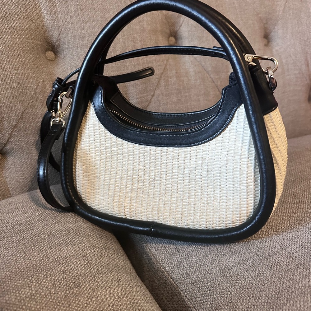 Stylish Black and Cream Women's Handbag